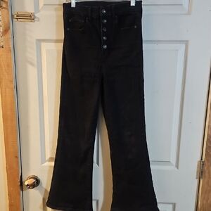 AMERICAN EAGLE CURVY HIGHEST RISE FLARE: GOOD CONDITION: BLACK: SIZE 6 X-SHORT